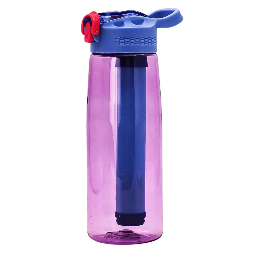 650ml Water Bottle with Filter Straw Outdoor Camping Filtered Water Cup Portable Water Purifier (BPA Free, FDA Certified)