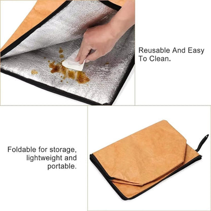 Grill Mat BBQ Insulated Bag Meat Heat Resistant Storage Pouch Barbecue Aluminum Foil Insulation Pack (BPA Free, No FDA)