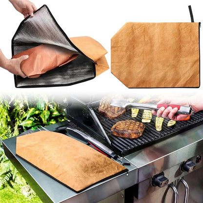 Grill Mat BBQ Insulated Bag Meat Heat Resistant Storage Pouch Barbecue Aluminum Foil Insulation Pack (BPA Free, No FDA)