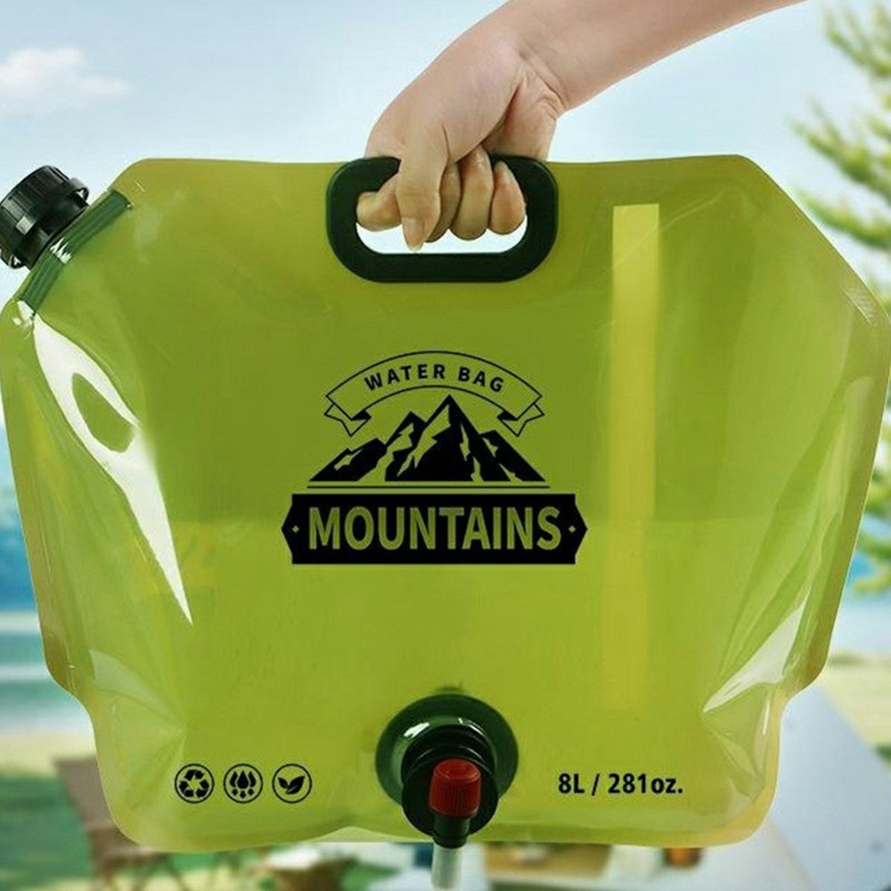 Portable Water Container 8L Large Capacity Collapsible Water Carrier for Camping Hiking (BPA Free, No FDA)