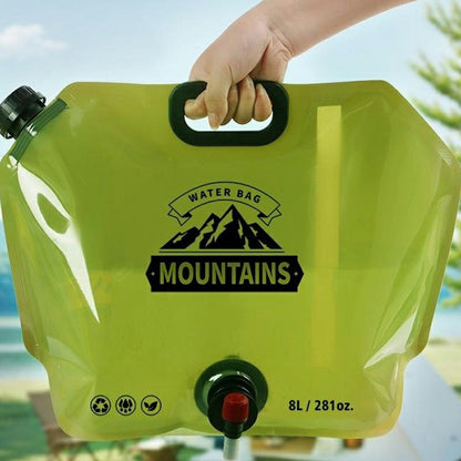 Portable Water Container 8L Large Capacity Collapsible Water Carrier for Camping Hiking (BPA Free, No FDA)