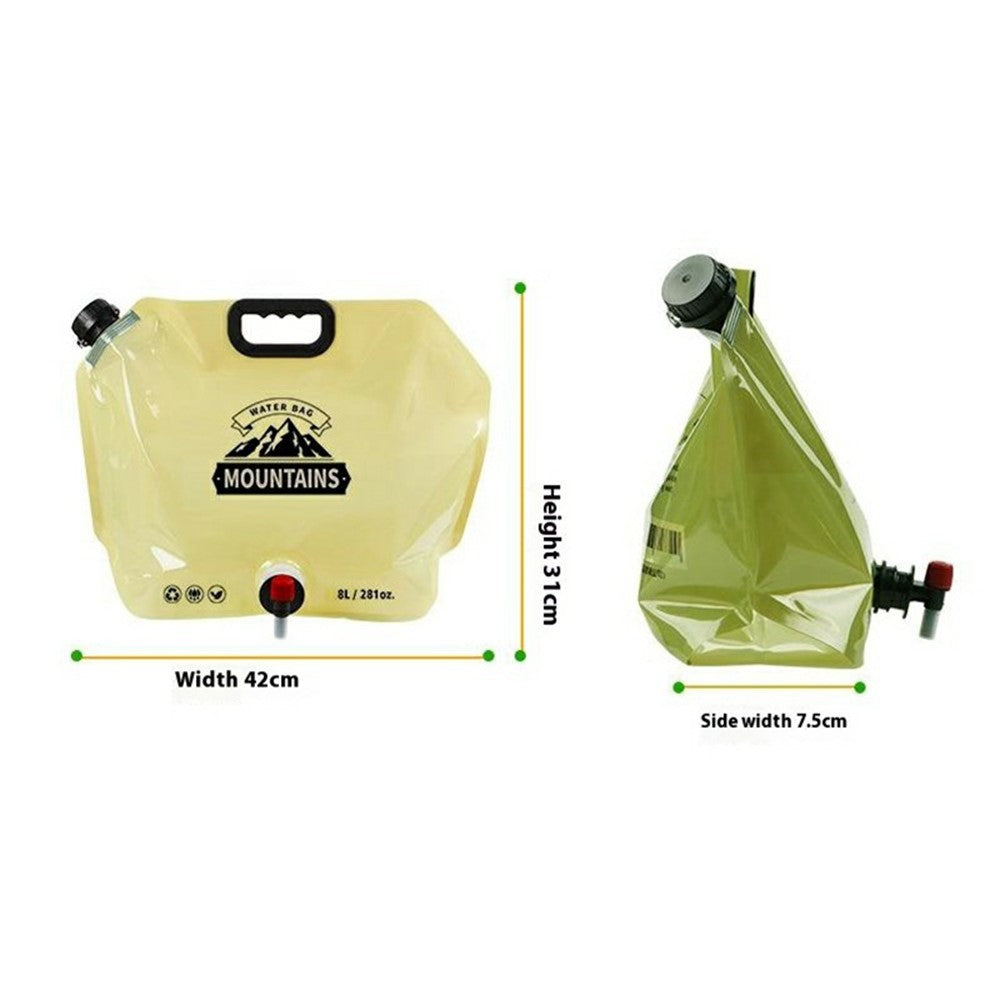 Portable Water Container 8L Large Capacity Collapsible Water Carrier for Camping Hiking (BPA Free, No FDA)