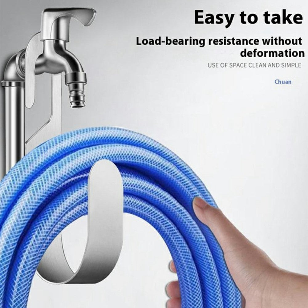 Garden Hose Holder 304 Stainless Steel Wall Mount Water Hose Hanger for Outdoor Yard Car Wash Faucet Storage Rack
