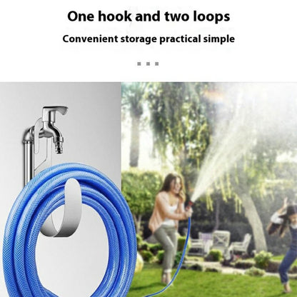 Garden Hose Holder 304 Stainless Steel Wall Mount Water Hose Hanger for Outdoor Yard Car Wash Faucet Storage Rack
