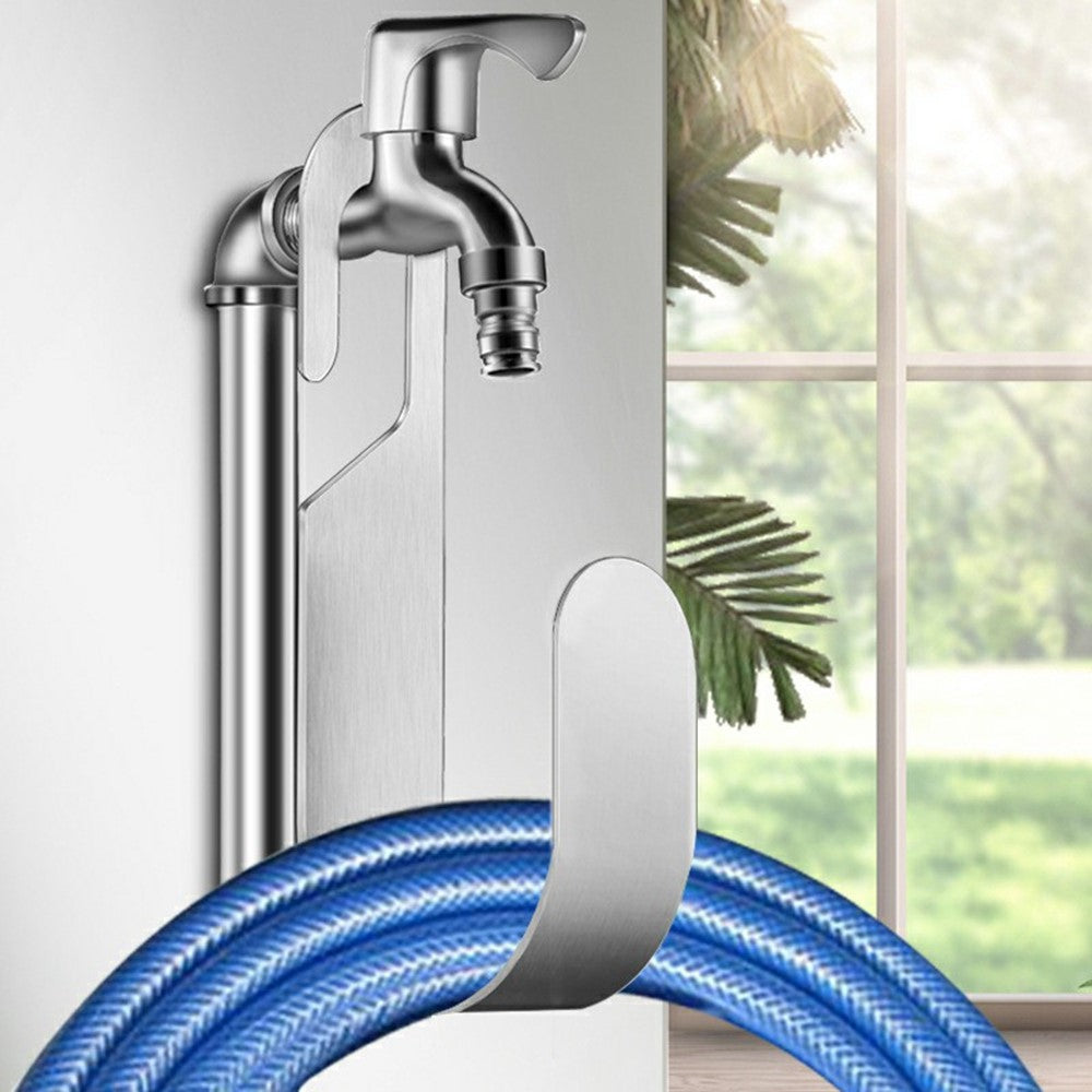 Garden Hose Holder 304 Stainless Steel Wall Mount Water Hose Hanger for Outdoor Yard Car Wash Faucet Storage Rack