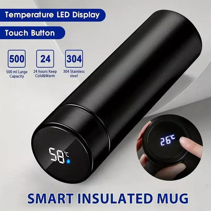 500ML Smart Temperature Display Water Bottle Double Wall Vacuum Insulated Cup Stainless Steel