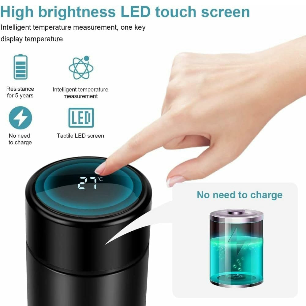 500ML Smart Temperature Display Water Bottle Double Wall Vacuum Insulated Cup Stainless Steel