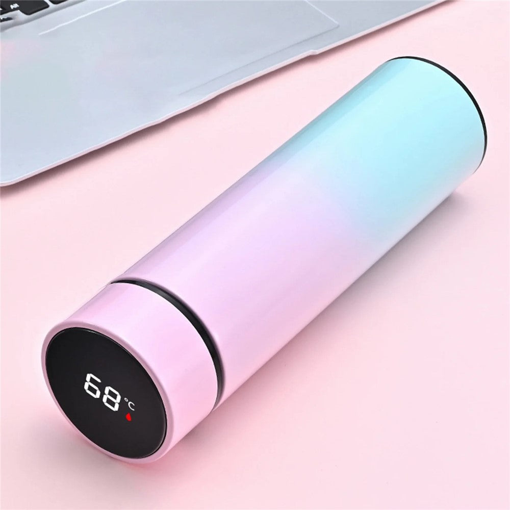 500ML Gradient Color Insulated Bottle with Smart Temperature Display 304 Stainless Steel Double Wall Vacuum Cup