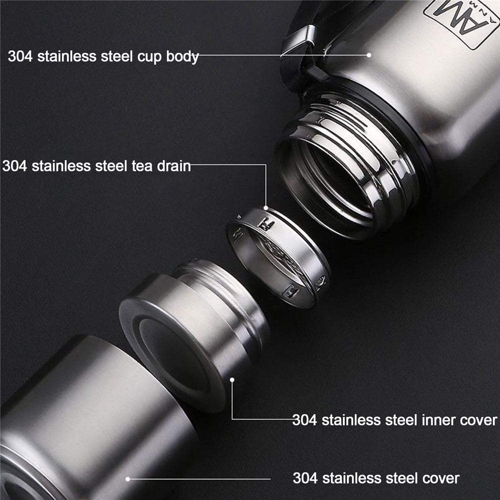 800ml 304 Stainless Steel Tea Infuser Cup Vacuum Insulated Water Bottle for Travel Outdoor (BPA Free, No FDA)