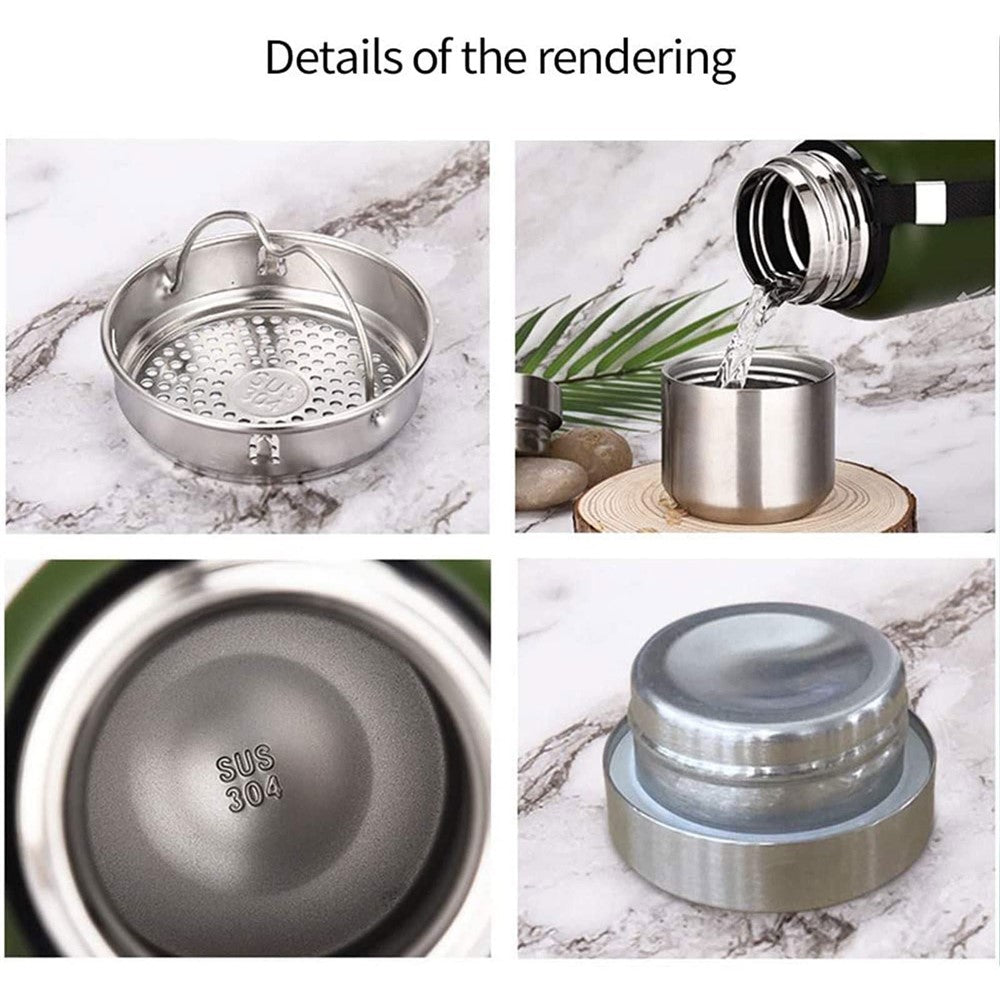 800ml 304 Stainless Steel Tea Infuser Cup Vacuum Insulated Water Bottle for Travel Outdoor (BPA Free, No FDA)