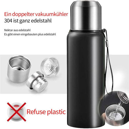 1000ml 304 Stainless Steel Tea Infuser Cup Vacuum Insulated Water Bottle for Travel Outdoor (BPA Free, No FDA)