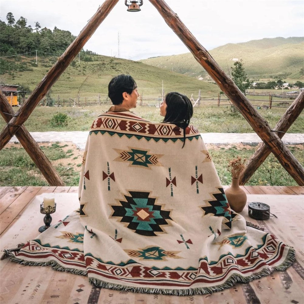 90x150cm Picnic Blanket Thick Moisture-Proof Bohemian Ground Mat for Outdoor Camping Beach