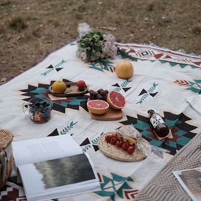 180x180cm Picnic Blanket Thick Moisture-Proof Bohemian Ground Mat for Outdoor Camping Beach