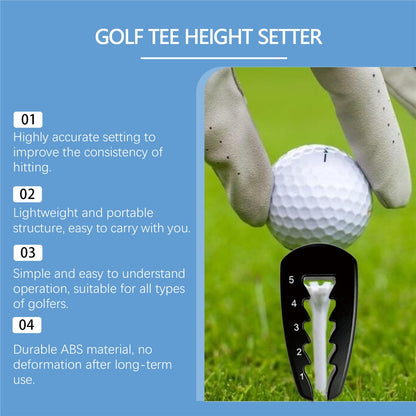 HOZONEX HZ-F01-0025-01 Plastic Golf Tee Height Setter Portable Practice Aid for Consistent Swings