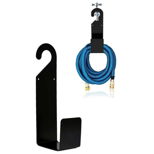 Metal Garden Hose Holder for Car Wash L-Shaped Hook Wall Mount Hanger Expandable Pipe Accessory