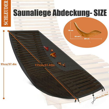 Outdoor Garden Chaise Lounge Cover 420D Silver Coated with Buckle Windproof Design Recliner Cover