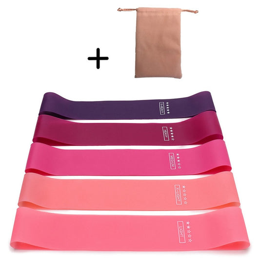 5Pcs Natural Latex Resistance Bands Women Squat Booty Yoga Fitness Equipment Strength Training Exercise Bands
