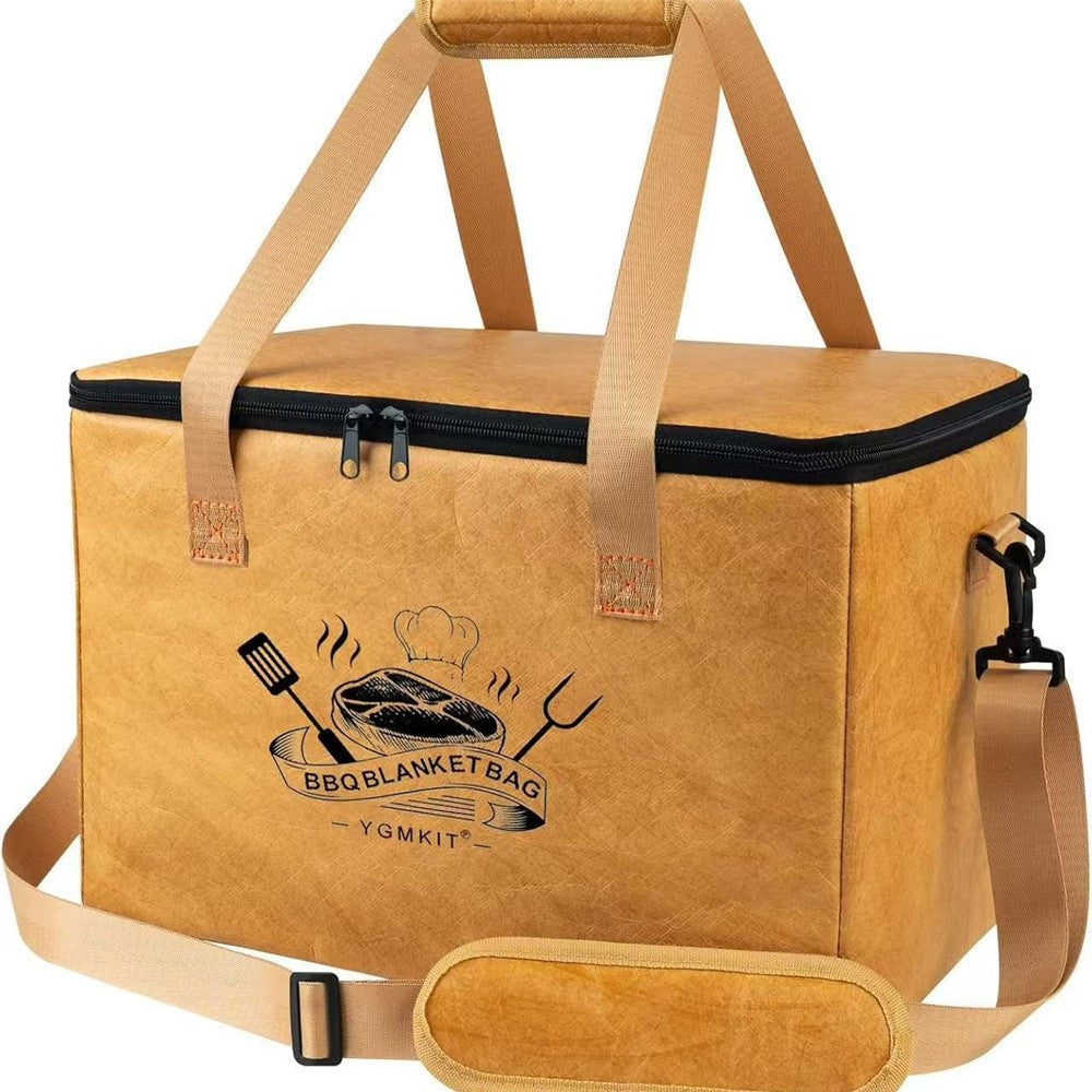 Reusable Large Capacity BBQ Insulated Bag Aluminum Film Meat Storage Zipper Thermal Cooler Bag (BPA Free, No FDA)