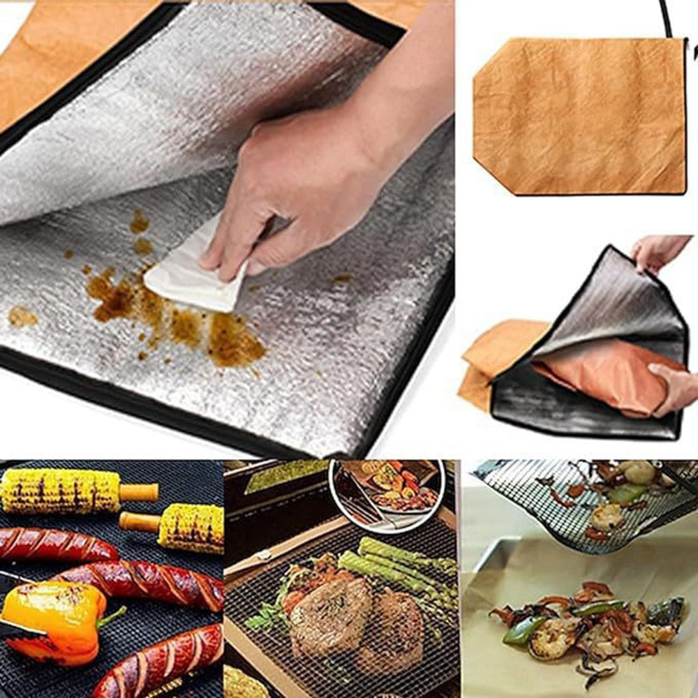 Large Capacity Kraft Paper Insulated Bag Waterproof BBQ Meat Cooler with Thick Aluminum Foil Lining (BPA Free, No FDA)