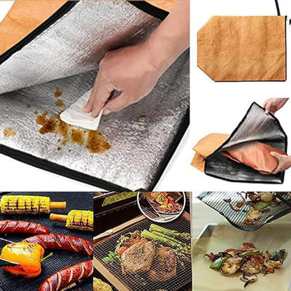 Large Capacity Kraft Paper Insulated Bag Waterproof BBQ Meat Cooler with Thick Aluminum Foil Lining (BPA Free, No FDA)