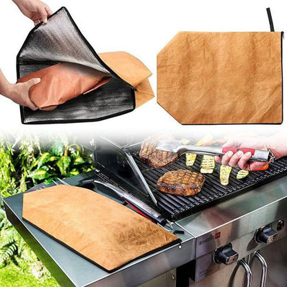 Large Capacity Kraft Paper Insulated Bag Waterproof BBQ Meat Cooler with Thick Aluminum Foil Lining (BPA Free, No FDA)