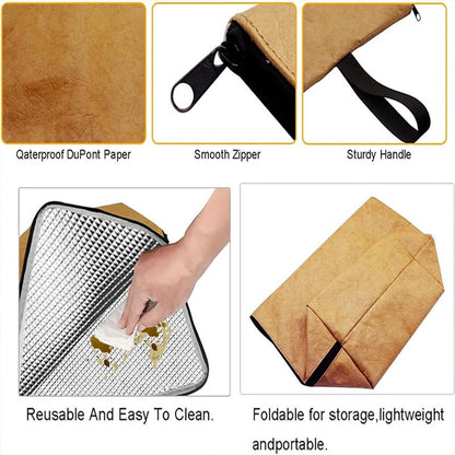 Large Capacity Kraft Paper Insulated Bag Waterproof BBQ Meat Cooler with Thick Aluminum Foil Lining (BPA Free, No FDA)