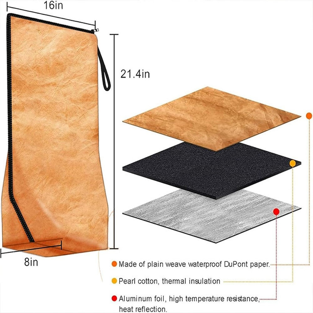 Large Capacity Kraft Paper Insulated Bag Waterproof BBQ Meat Cooler with Thick Aluminum Foil Lining (BPA Free, No FDA)