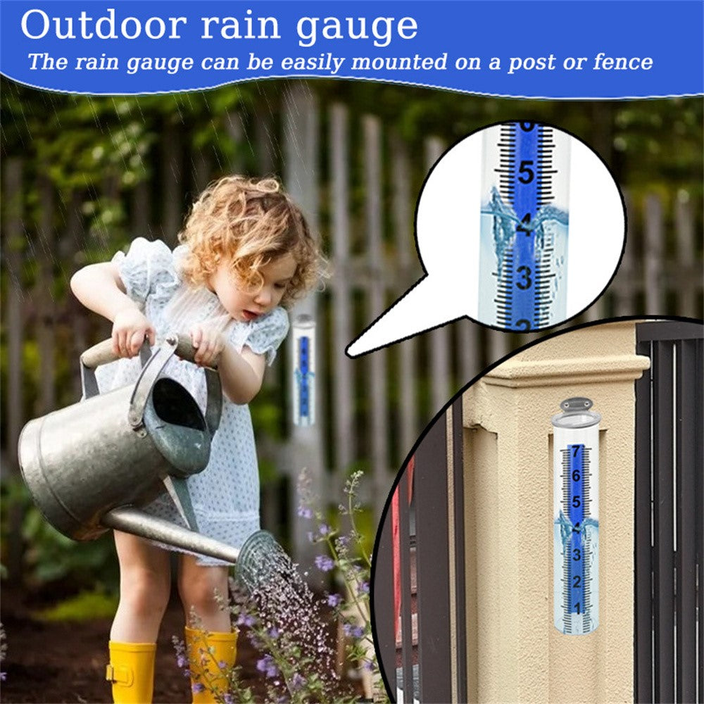 7 Inch Outdoor Rain Gauge Plastic Rainfall Measurement Tool for Garden Balcony Weather Monitoring