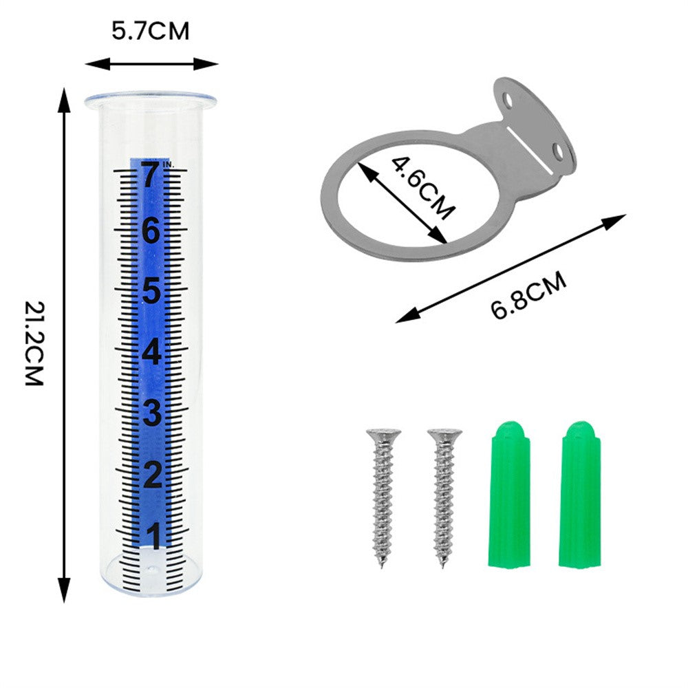 7 Inch Outdoor Rain Gauge Plastic Rainfall Measurement Tool for Garden Balcony Weather Monitoring