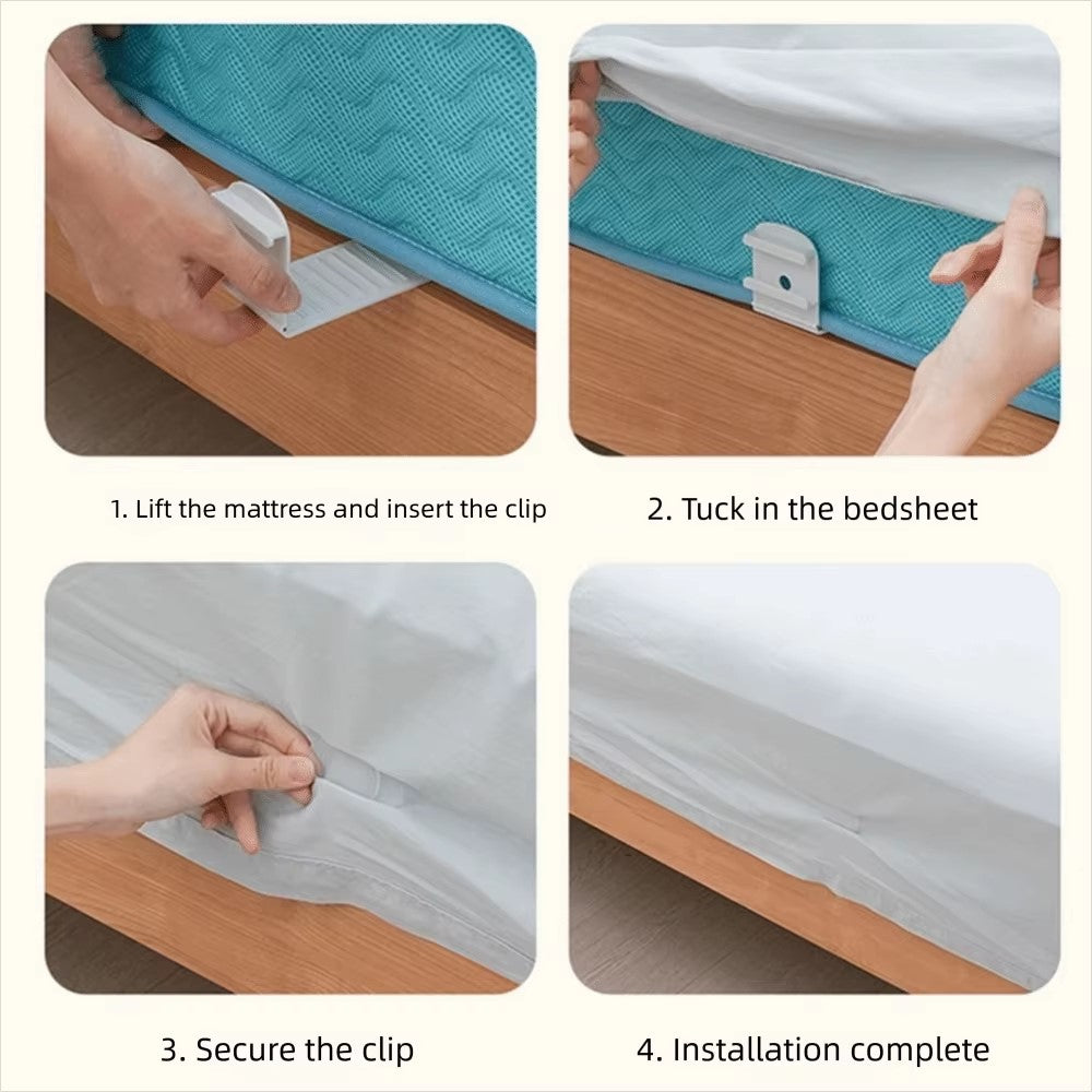 4Pcs Bed Sheet Fasteners Adjustable Clip Holders Anti Slip Gripper Straps for Mattress Covers