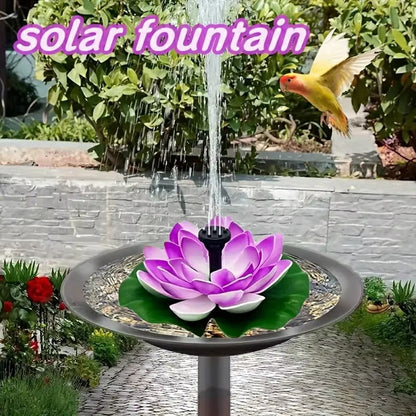 Solar Powered Floating Fountain For Outdoor Water Features Garden Pond Decorative Lotus Leaf Flower Design