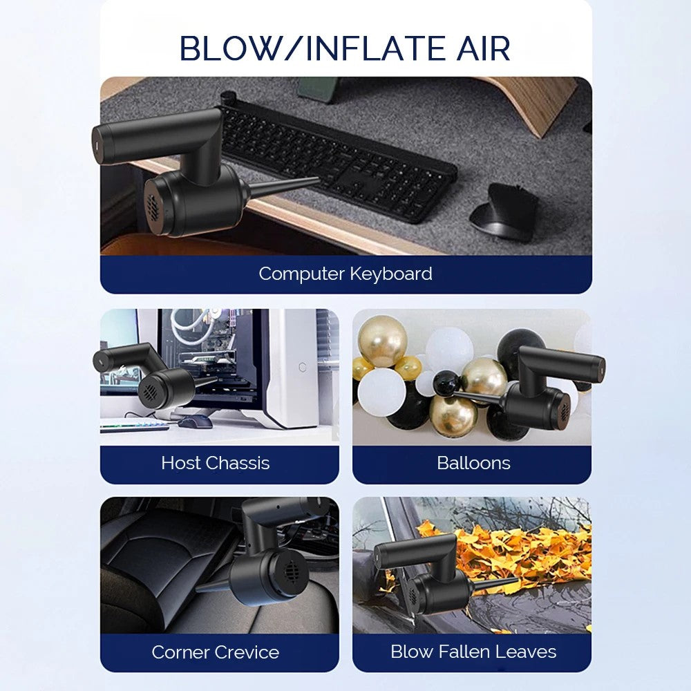 5 in 1 Handheld Vacuum Cleaner for Car and Home 5000Pa Powerful Suction Portable Cordless Dust Blower