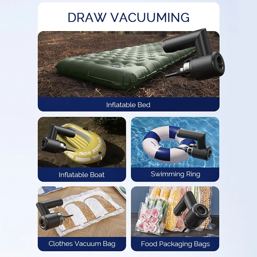 5 in 1 Handheld Vacuum Cleaner for Car and Home 5000Pa Powerful Suction Portable Cordless Dust Blower