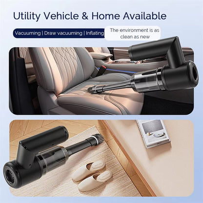 5 in 1 Handheld Vacuum Cleaner for Car and Home 5000Pa Powerful Suction Portable Cordless Dust Blower