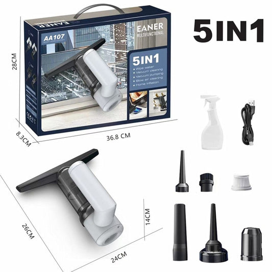 5 in 1 Handheld Vacuum Cleaner for Car and Home 5000Pa Powerful Suction Portable Cordless Dust Blower