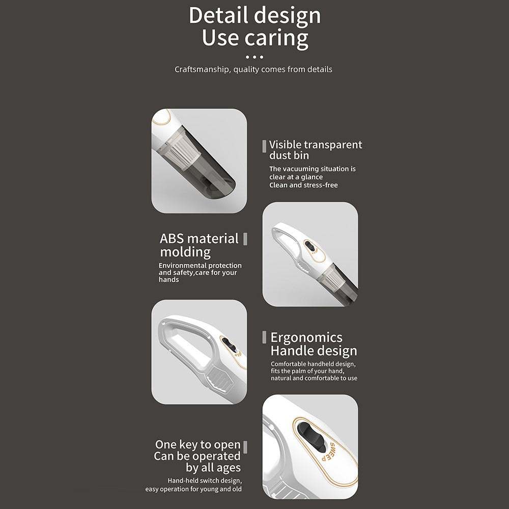 7.4V Handheld Vacuum Cleaner Multifunctional Cordless Powerful Suction Dust Blower for Car Home