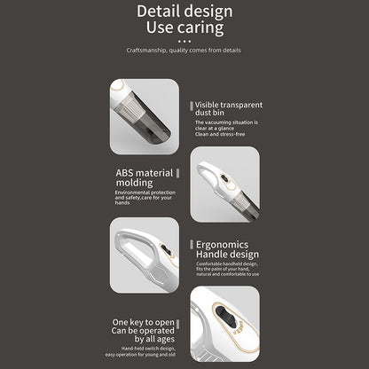 7.4V Handheld Vacuum Cleaner Multifunctional Cordless Powerful Suction Dust Blower for Car Home