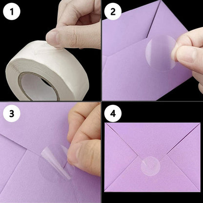 500Pcs / Roll 2cm Diameter 5C Thickness Transparent Stickers Round Self Adhesive Labels for Envelopes Gifts