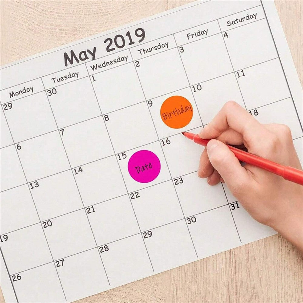 500Pcs / Roll Round Sticker Removable Self Adhesive Labels for Organization Coding Labeling