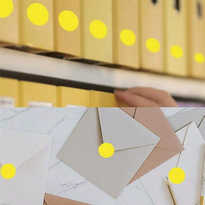 500Pcs / Roll Round Sticker Removable Self Adhesive Labels for Organization Coding Labeling