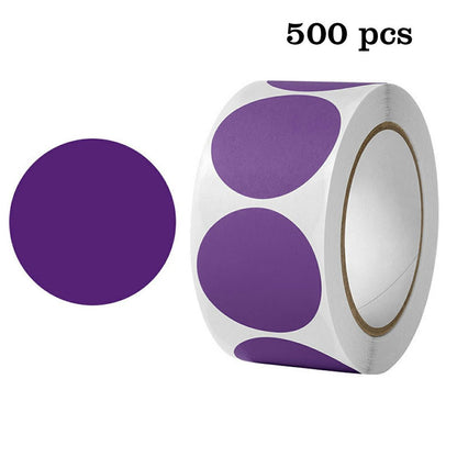 500Pcs / Roll Round Sticker Removable Self Adhesive Labels for Organization Coding Labeling