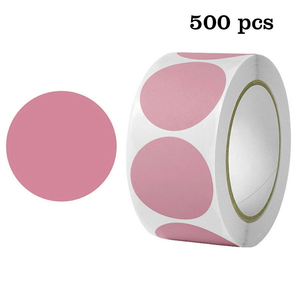 500Pcs / Roll Round Sticker Removable Self Adhesive Labels for Organization Coding Labeling