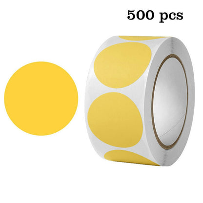 500Pcs / Roll Round Sticker Removable Self Adhesive Labels for Organization Coding Labeling