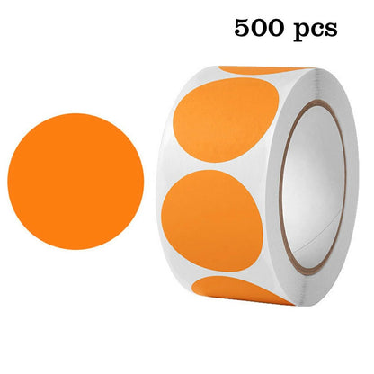 500Pcs / Roll Round Sticker Removable Self Adhesive Labels for Organization Coding Labeling