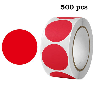 500Pcs / Roll Round Sticker Removable Self Adhesive Labels for Organization Coding Labeling