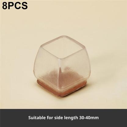 8Pcs Chair Leg Caps 4.2 x 3.8cm Square Noise Reducing Furniture Feet Protectors Anti-Slip Thickened Felt Pads for Home / Office