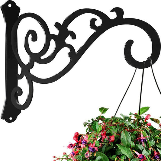Wall-Mounted Iron Flower Rack Minimalist Retro Hanging Planter Holder Heavy Duty Balcony Hanger for Flower Pots Wind Chimes Decorations