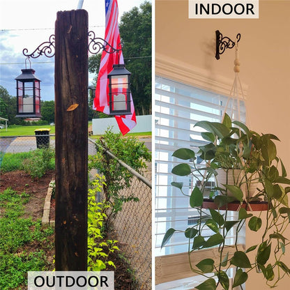 Wall-Mounted Iron Flower Rack Minimalist Retro Hanging Planter Holder Heavy Duty Balcony Hanger for Flower Pots Wind Chimes Decorations