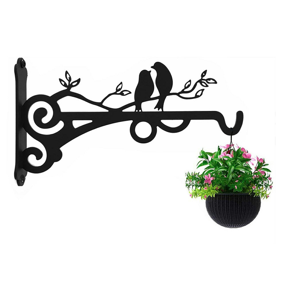 Iron Wall-Mounted Basket Hook Retro Hanging Planter Bracket Heavy Duty Hanger for Garden Patio
