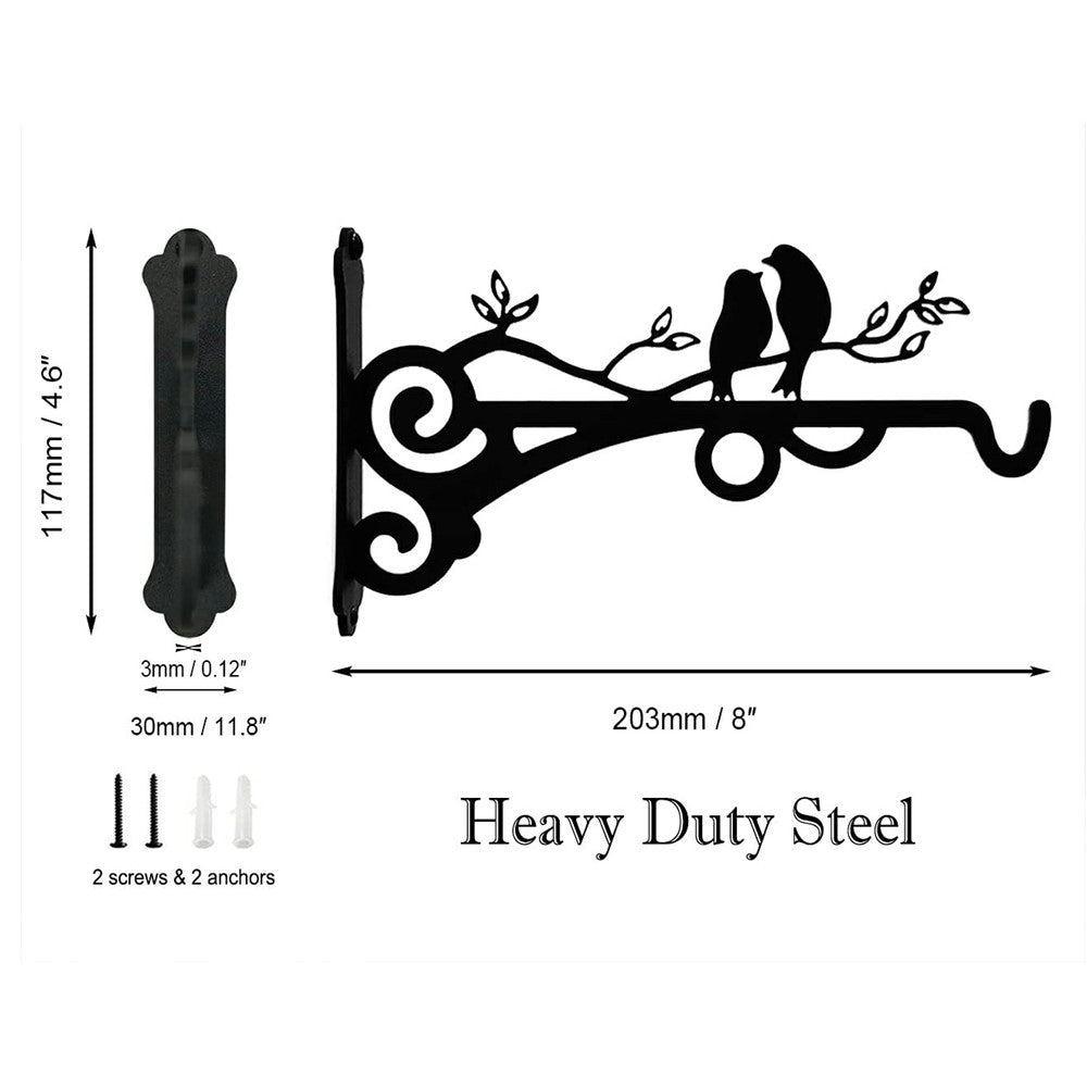 Iron Wall-Mounted Basket Hook Retro Hanging Planter Bracket Heavy Duty Hanger for Garden Patio